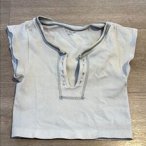 Urban Outfitters White and Gray Short Sleeve Tee